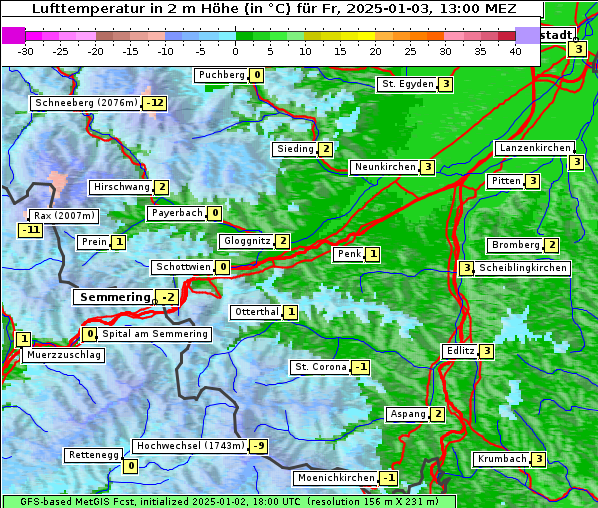 Temperatur, 3. 1. 2025