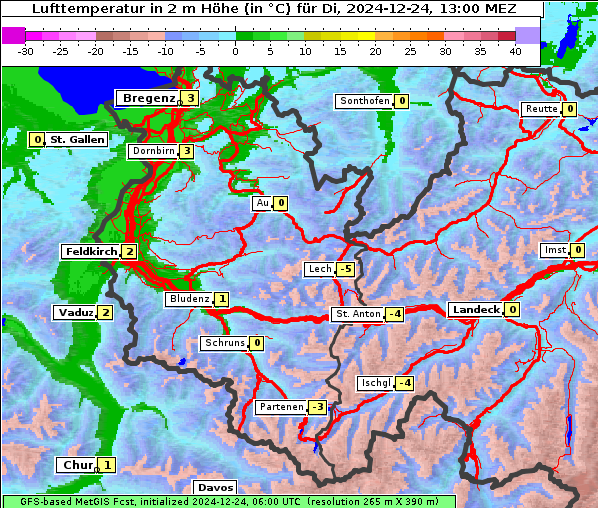 Temperatur, 24. 12. 2024