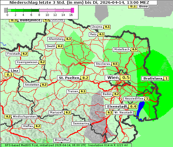 Niederschlag, 14. 4. 2026
