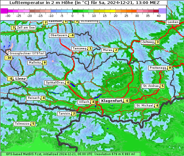 Temperatur, 21. 12. 2024