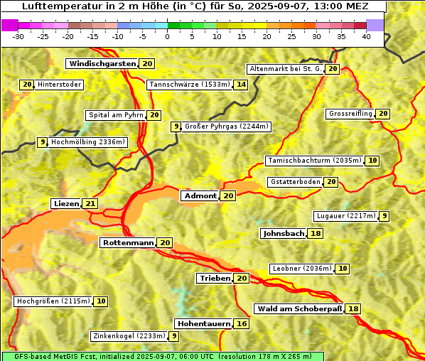 Temperatur, 7. 9. 2025