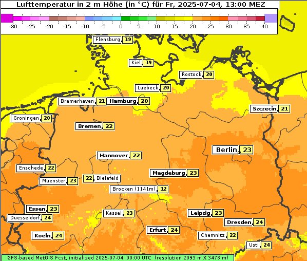 Temperatur, 4. 7. 2025