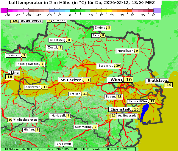 Temperatur, 12. 2. 2026