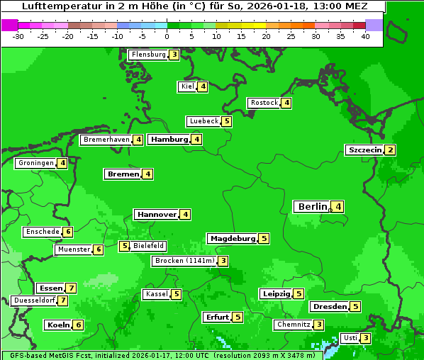 Temperatur, 18. 1. 2026