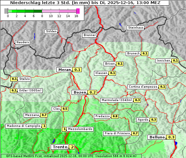 Niederschlag, 16. 12. 2025
