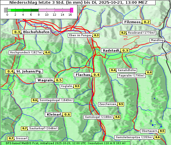 Niederschlag, 21. 10. 2025
