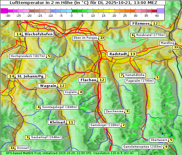 Temperatur, 21. 10. 2025
