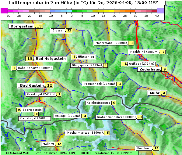 Temperatur, 9. 4. 2026