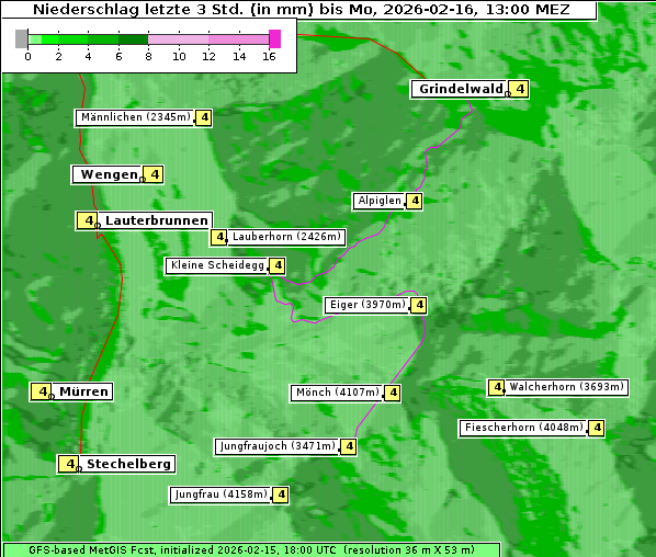 Niederschlag, 16. 2. 2026