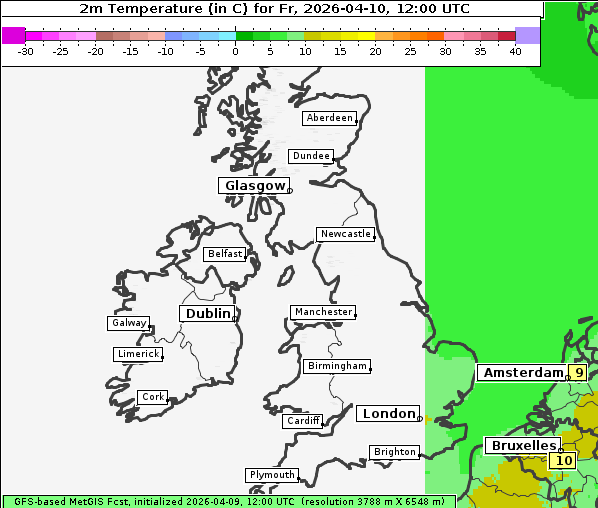 Temperatur, 10. 4. 2026