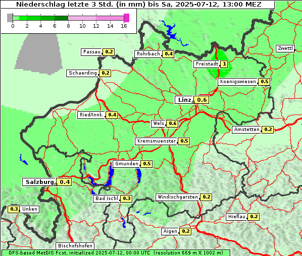 Niederschlag, 12. 7. 2025