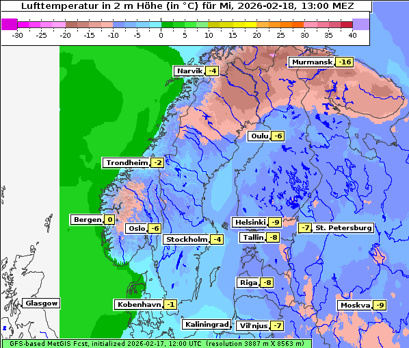 Temperatur, 18. 2. 2026