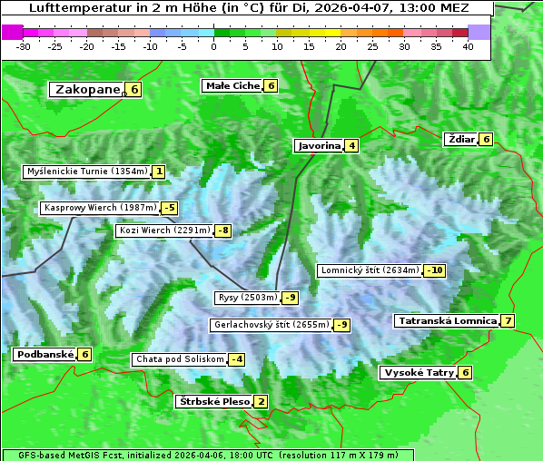 Temperatur, 7. 4. 2026