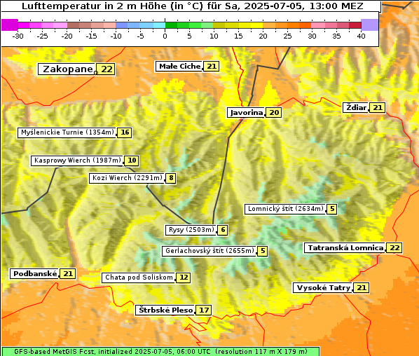 Temperatur, 5. 7. 2025
