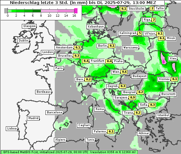 Niederschlag, 29. 7. 2025