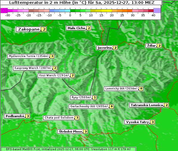 Temperatur, 27. 12. 2025