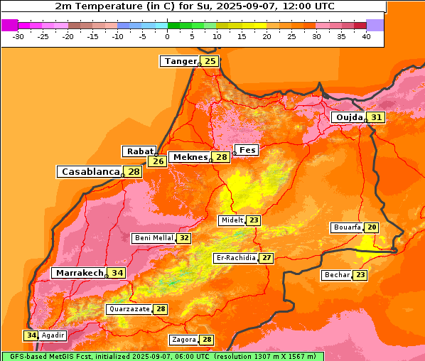 Temperatur, 7. 9. 2025