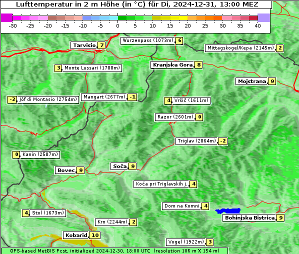 Temperatur, 31. 12. 2024