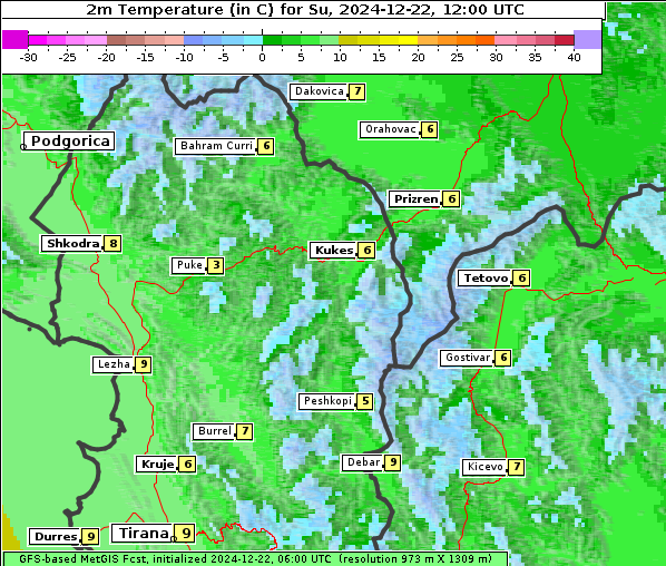 Temperatur, 22. 12. 2024