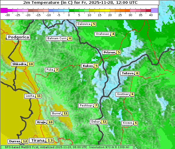 Temperatur, 28. 11. 2025