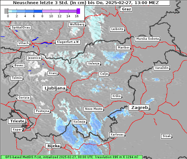 Neuschnee, 27. 2. 2025