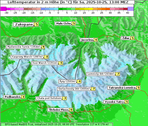 Temperatur, 25. 10. 2025