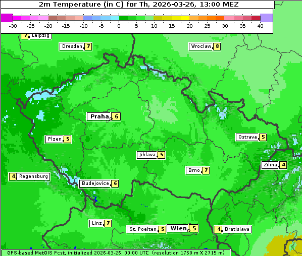 Temperatur, 26. 3. 2026