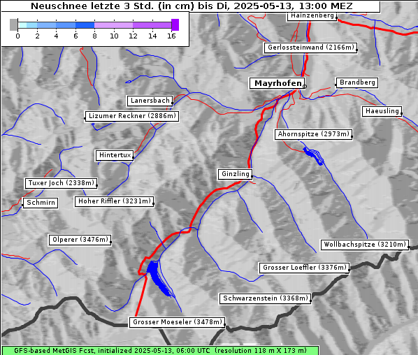 Neuschnee, 13. 5. 2025