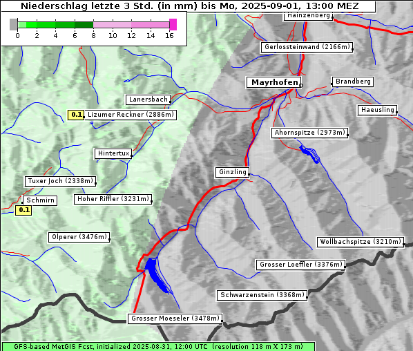 Niederschlag, 1. 9. 2025