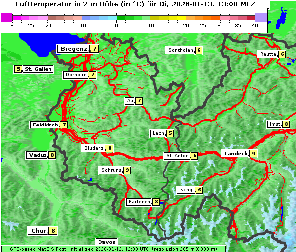 Temperatur, 13. 1. 2026