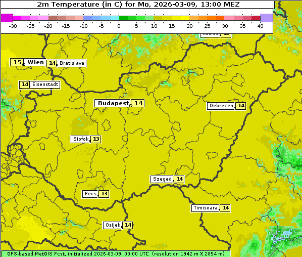 Temperatur, 9. 3. 2026
