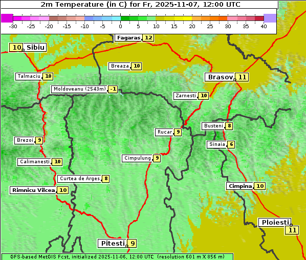 Temperatur, 7. 11. 2025