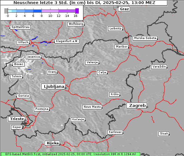 Neuschnee, 25. 2. 2025