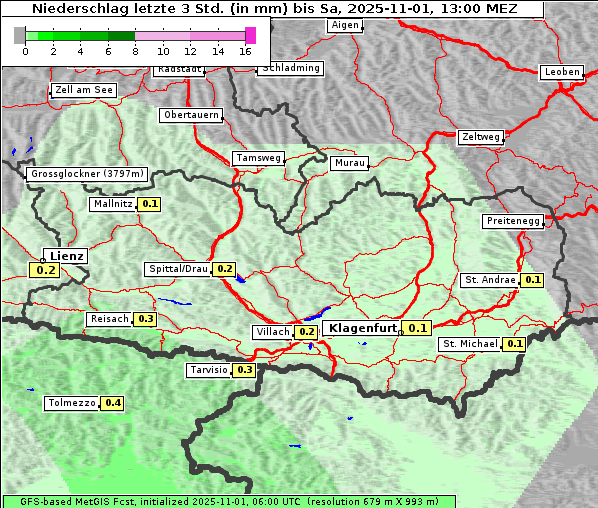 Niederschlag, 1. 11. 2025