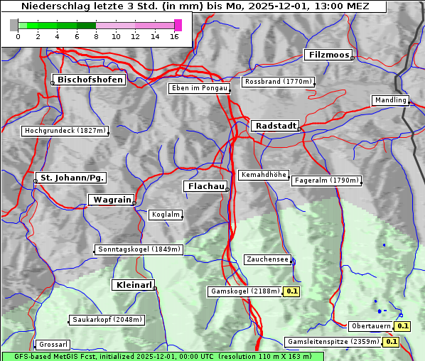 Niederschlag, 1. 12. 2025