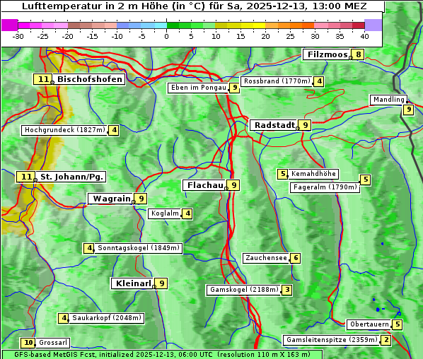 Temperatur, 13. 12. 2025