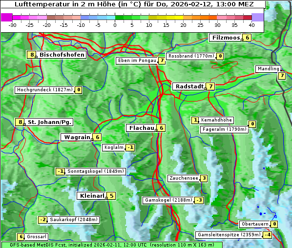 Temperatur, 12. 2. 2026
