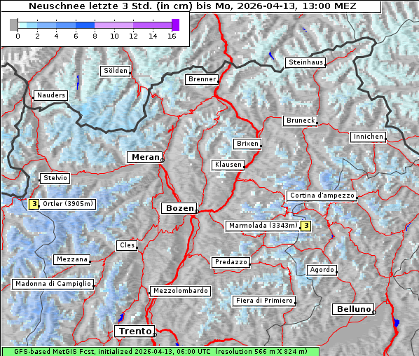 Neuschnee, 13. 4. 2026