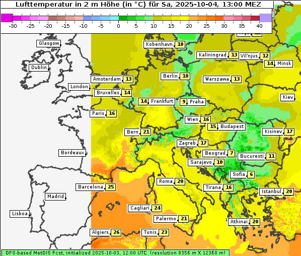 Temperatur, 4. 10. 2025