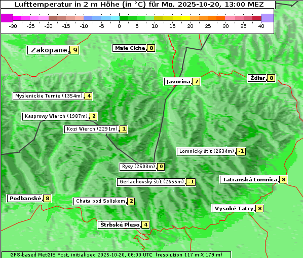 Temperatur, 20. 10. 2025