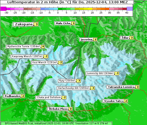Temperatur, 4. 12. 2025