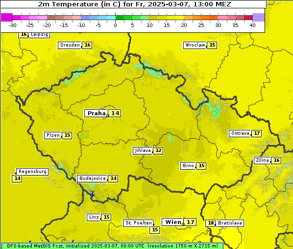 Temperatur, 7. 3. 2025