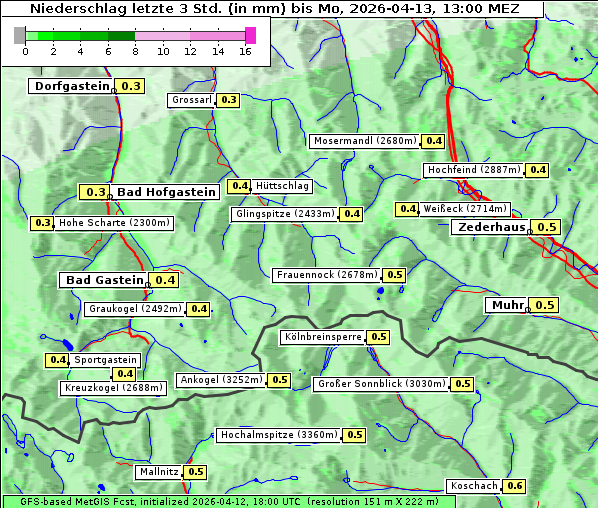 Niederschlag, 13. 4. 2026