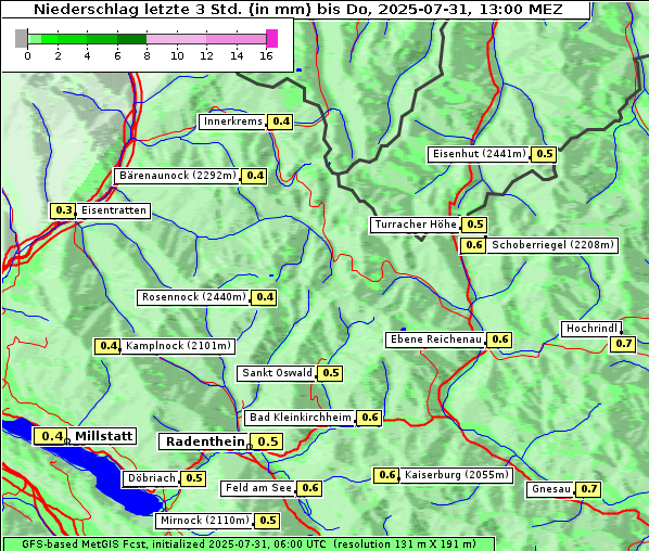 Niederschlag, 31. 7. 2025