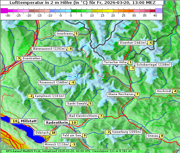 Temperatur, 20. 3. 2026