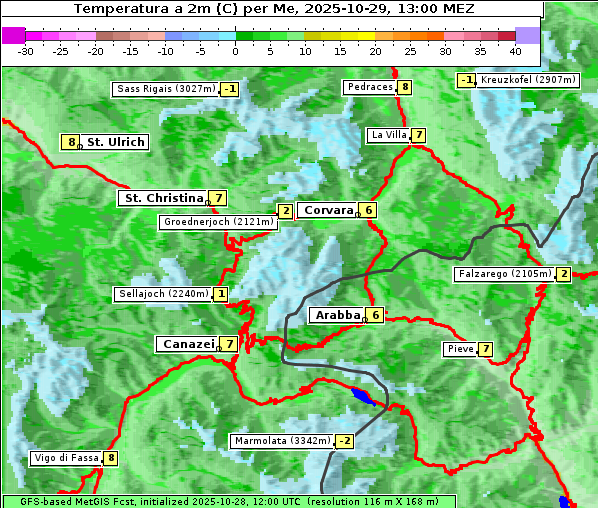 Temperatur, 29. 10. 2025