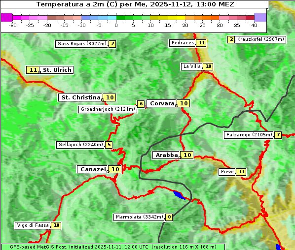 Temperatur, 12. 11. 2025