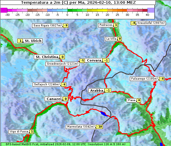Temperatur, 10. 2. 2026
