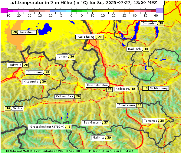 Temperatur, 27. 7. 2025