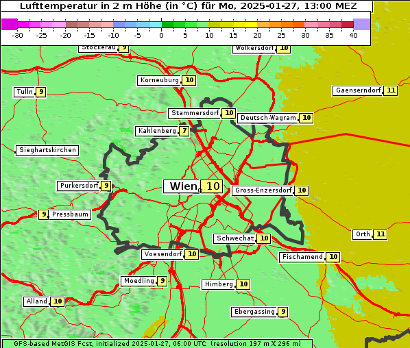 Temperatur, 27. 1. 2025